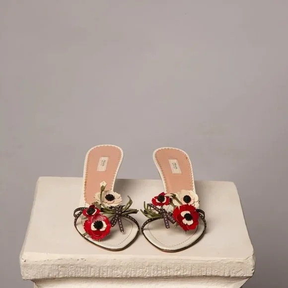 Very Rare PRADA White Florals Sandals - Picture 2 of 9
